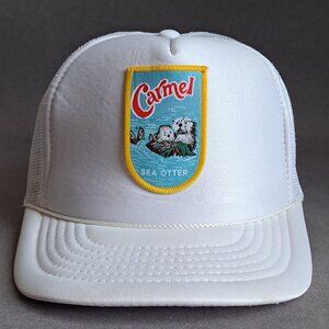 VINTAGE Carmel Sea Otter Patch USED Hat (White, Snapback, California)